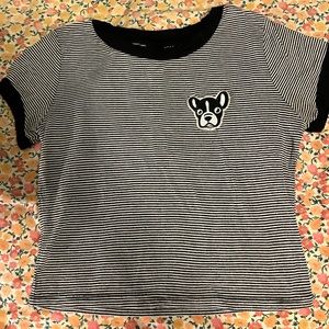 Boston terrier patch baby tshirt